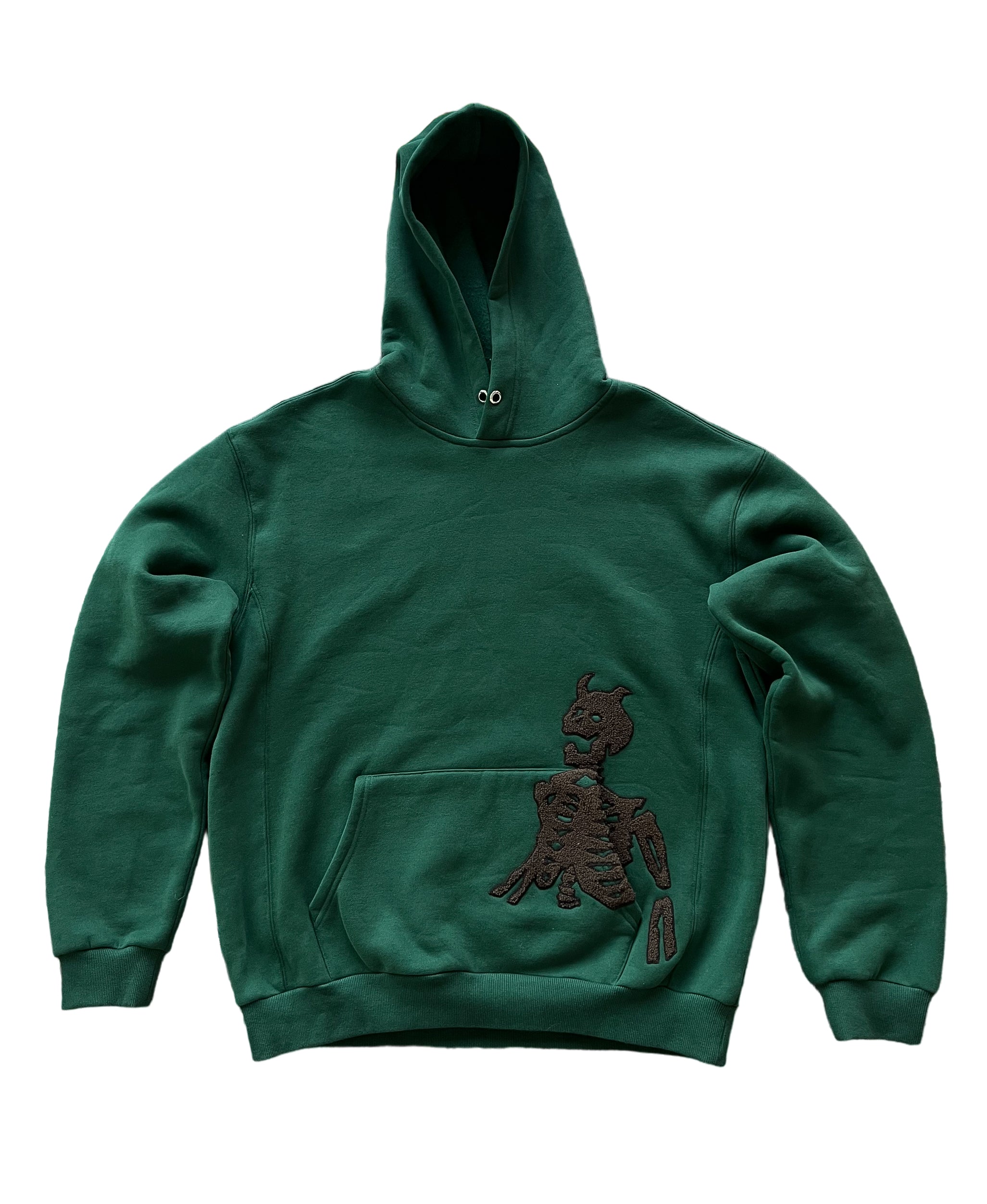 Skeleton Patch Hoodie Dark Green ABSTRACTBYJULES