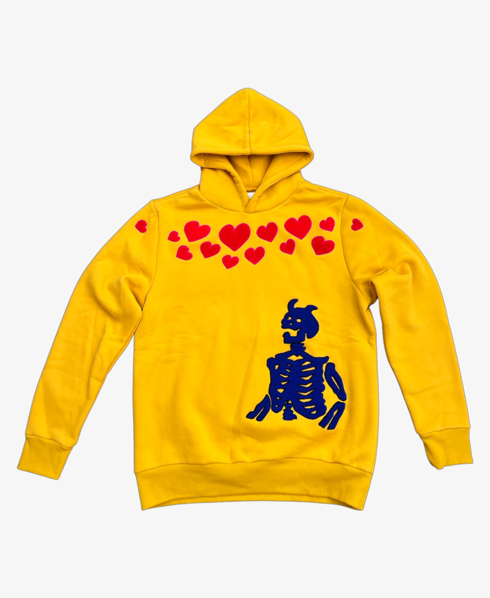 Emotional Reality - Yellow Skeleton Hearts Hoodie