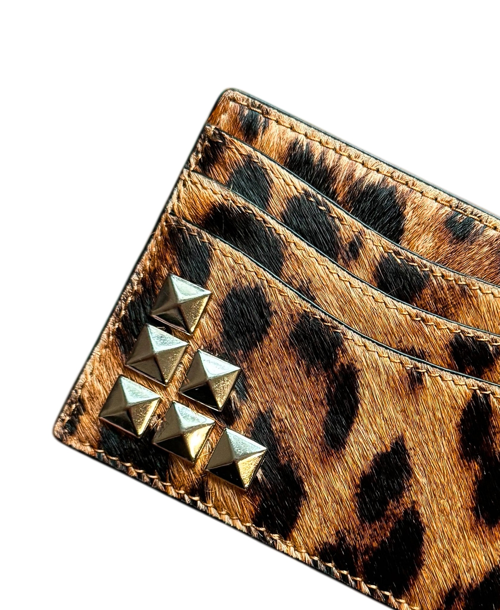 Studded Wallet - Leopard