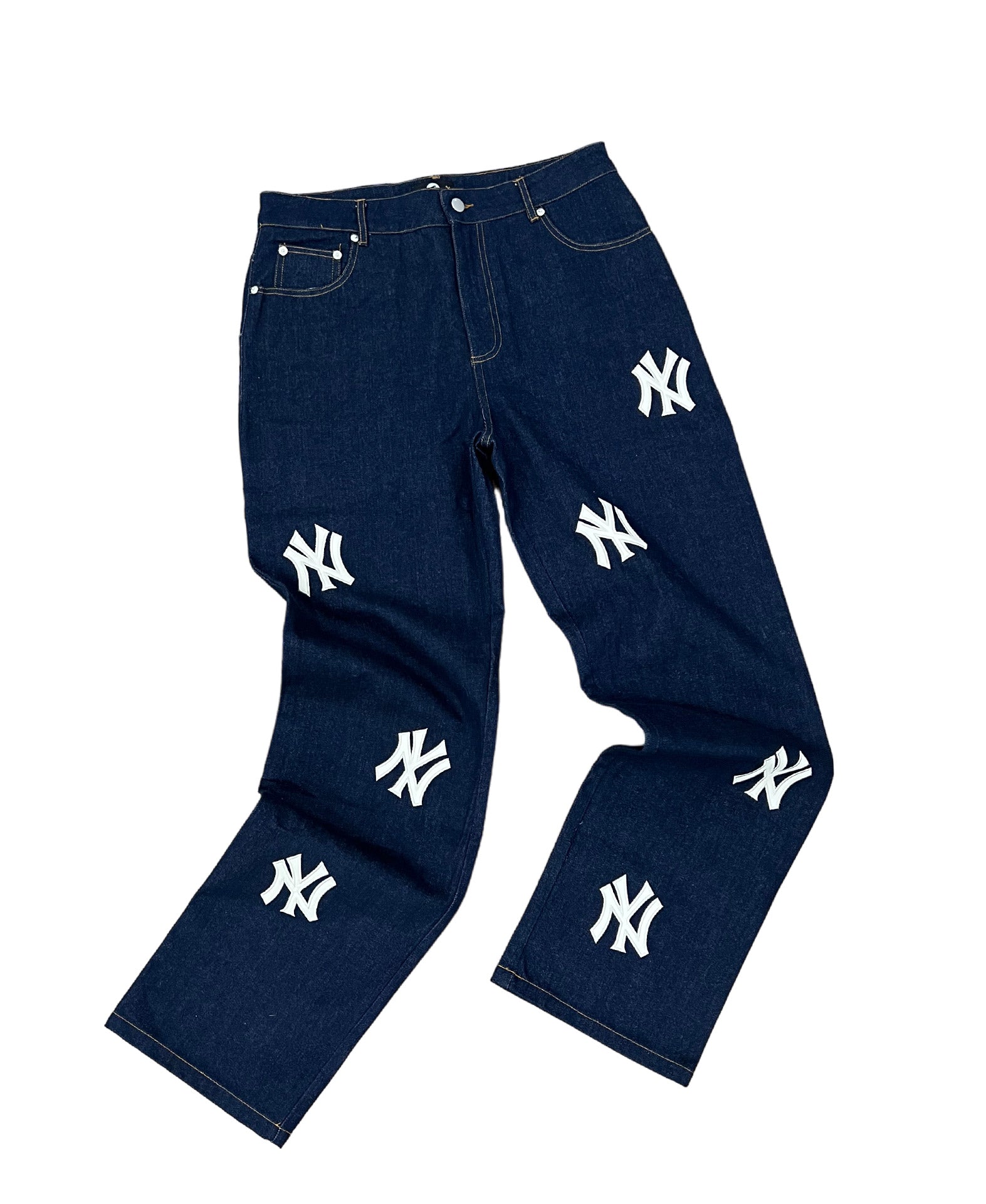 New York Patch Jeans ABSTRACTBYJULES - Navy –