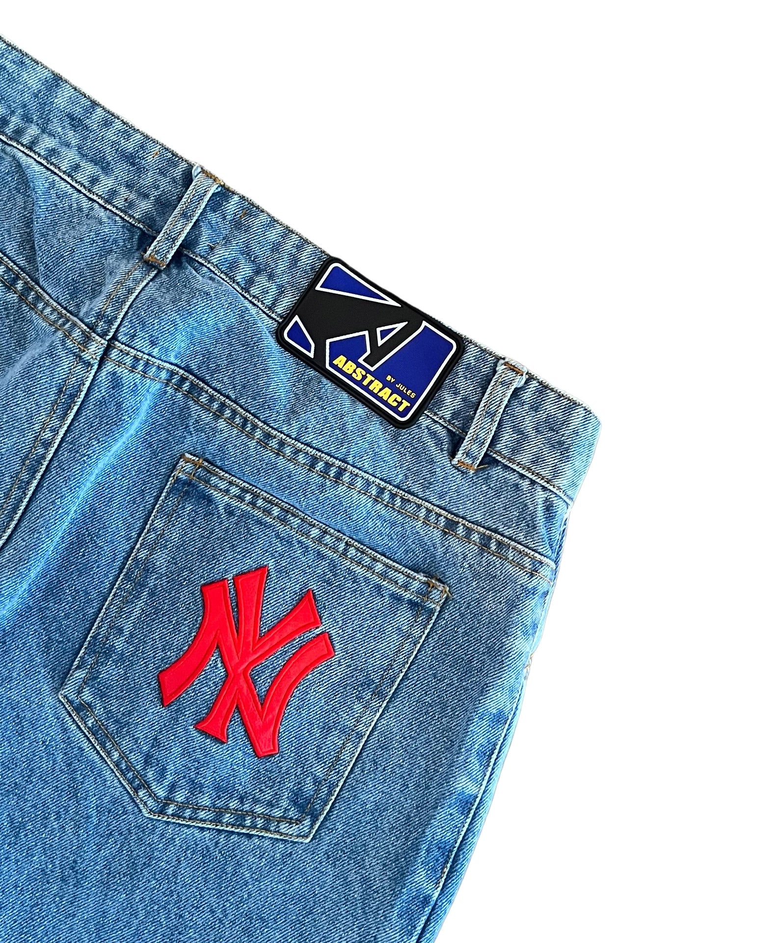 New York Patch Jeans - Blue wash – ABSTRACTBYJULES