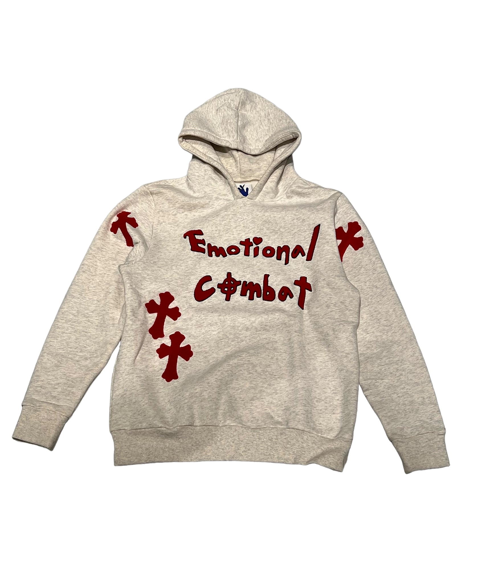 Chenille Emotional Combat Hoodie - Grey