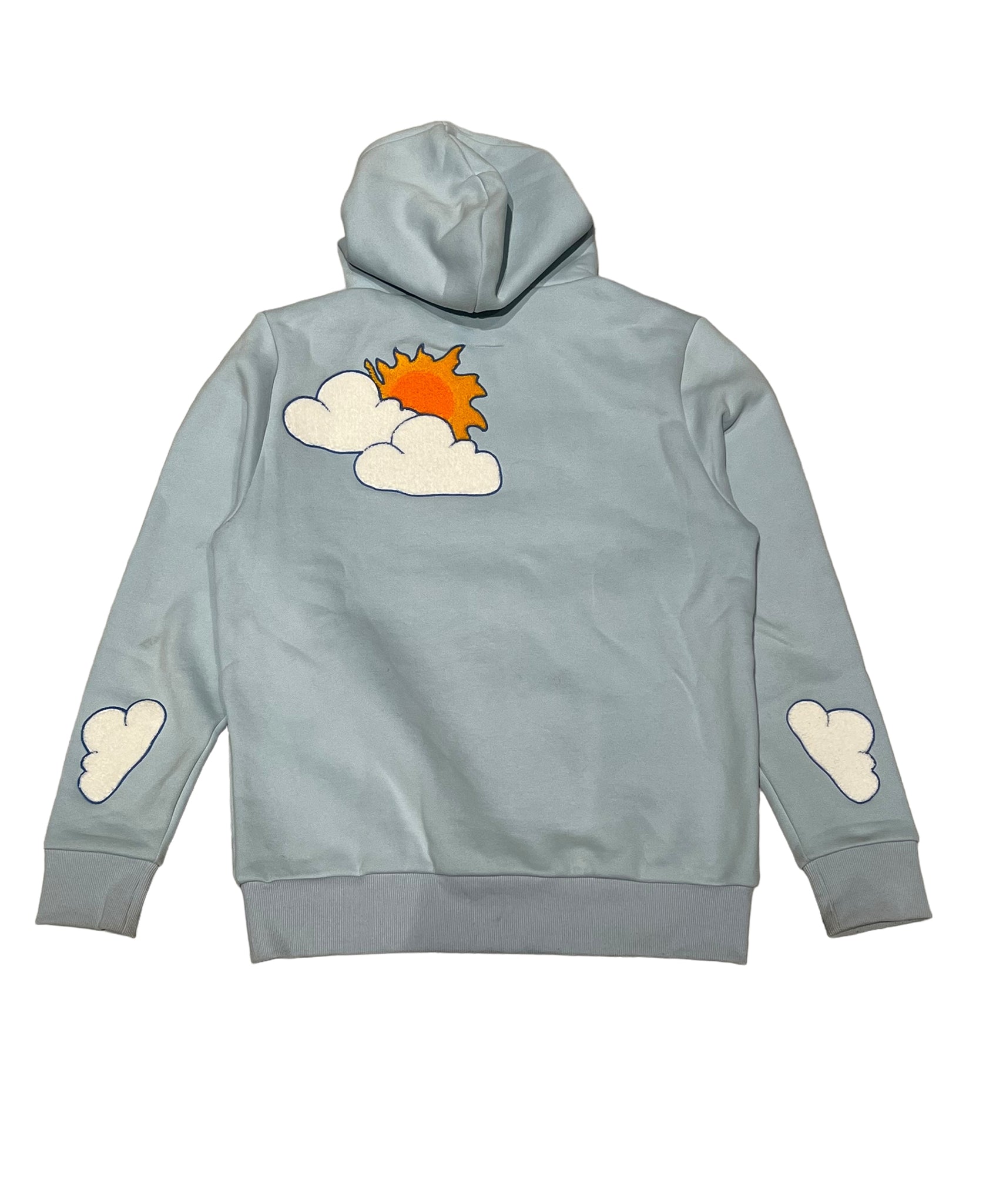 Chenille Fly Away Hoodie - Light Blue
