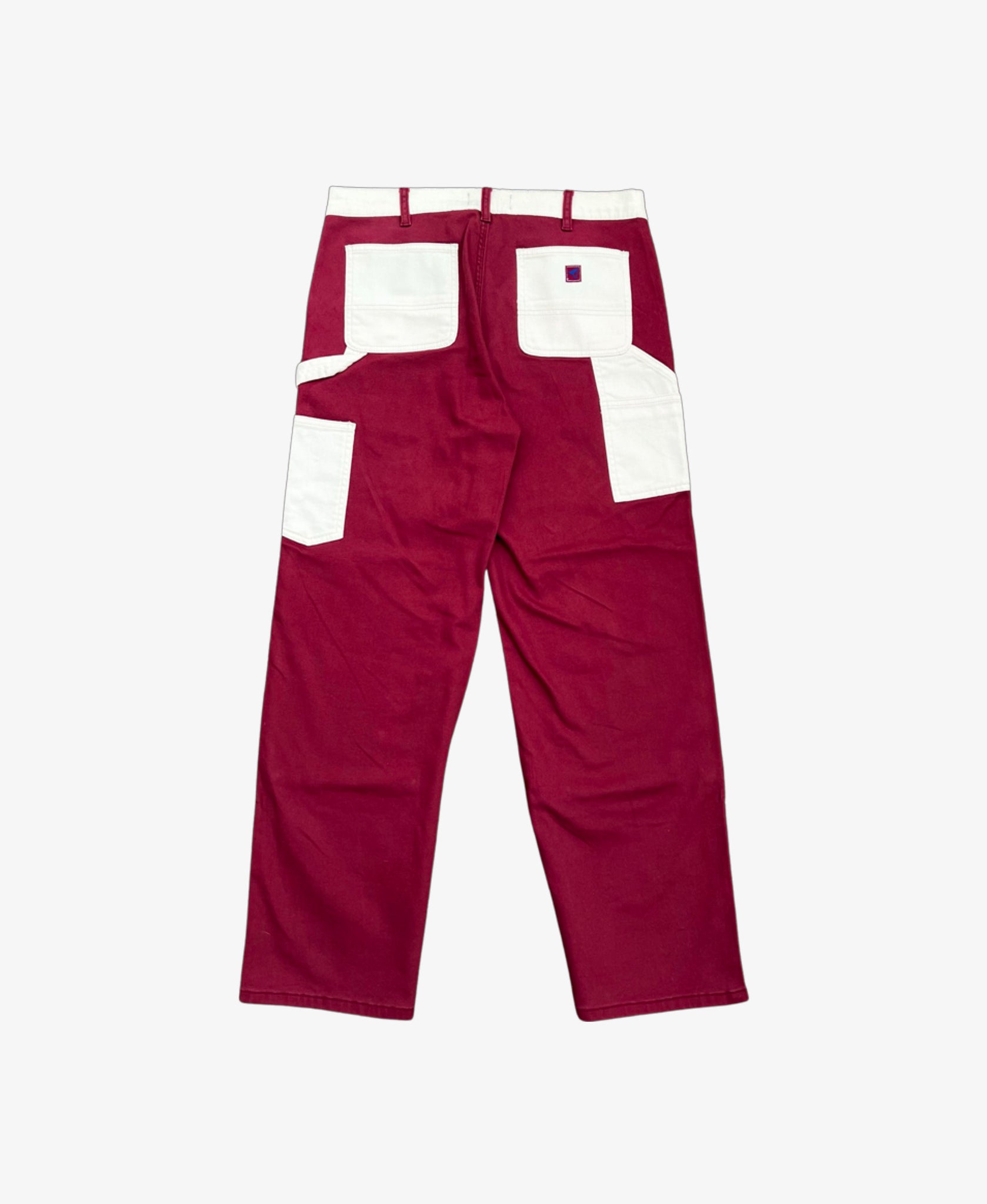Two-Tone Carpenter Pants - Red