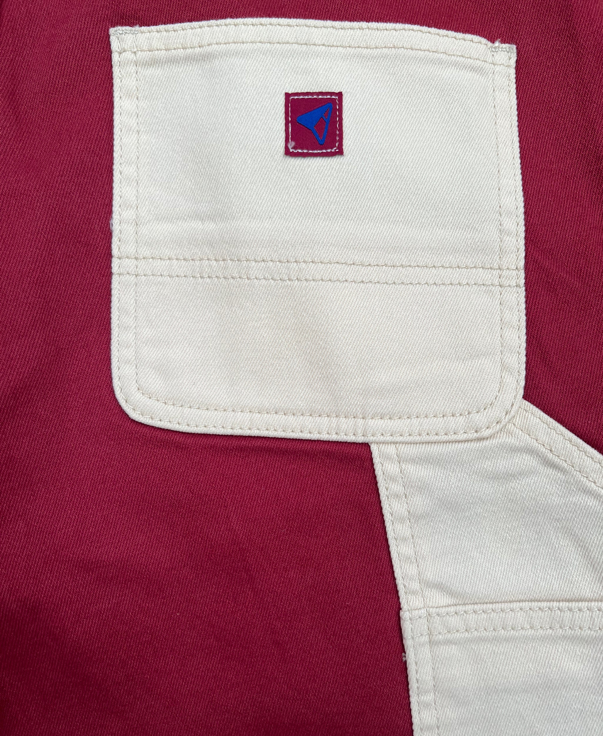 パンツ [Binary01] Haz Stripe Carpenter Half Pants (2 COLOR) Carpenter Pants - Red – ABSTRACTBYJULES