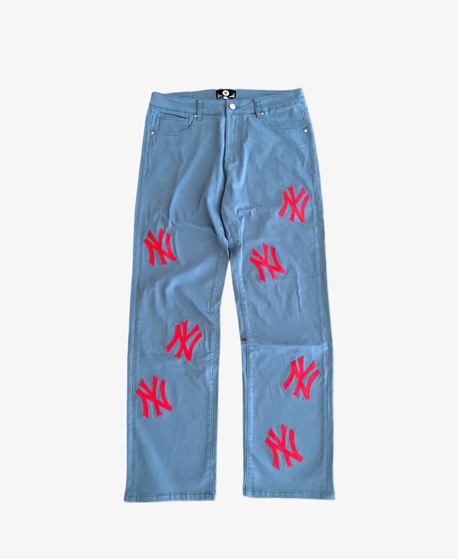 New York Embroidered Jeans - Pigeon Blue